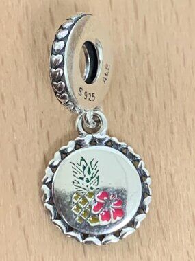 Pandora Aloha Hawaii Exclusive, Pineapple, Flowers Charm, S925 Silver Bracelets